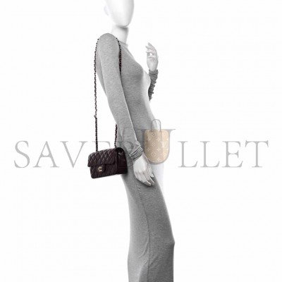 CHANEL LAMBSKIN QUILTED MINI RECTANGULAR FLAP BURGUNDY AS1116 (20*13*6cm)